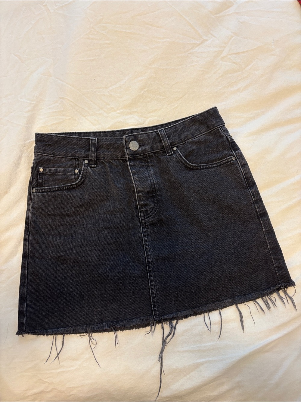 ASOS Black Denim Mini Skirt - US 2/Small